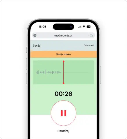 АИ транскрипција медицинског налаза у реалном времену